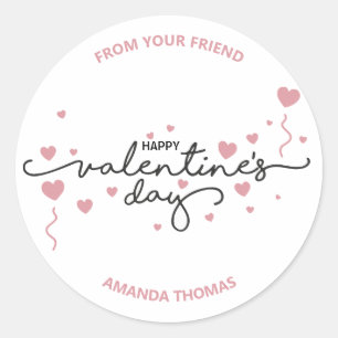 Happy valentine's day from your friend classic round sticker
