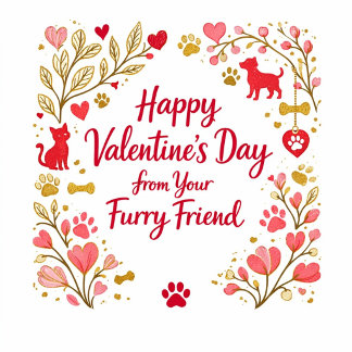 Happy Valentine's Day from your furry  friend  Holiday Postcard