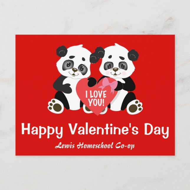 Happy Valentines Day from Your Homeschool Co op Postcard (Front)