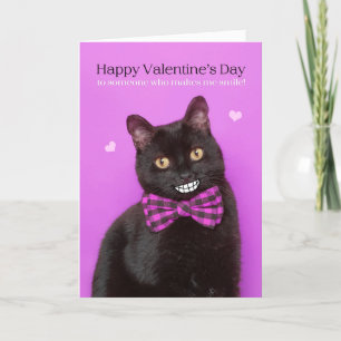 Happy Valentine's Day Funny Cat With Big Smile Holiday Card