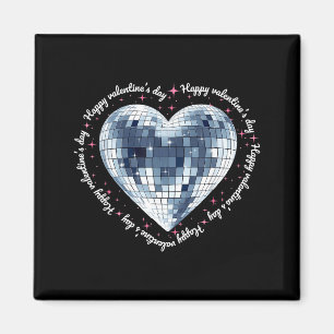 Happy Valentines Day Funny Coquette Diamond Disco Magnet