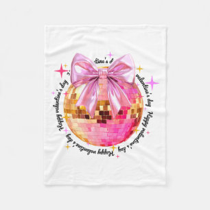 Happy Valentine's Day Funny Coquette Disco Ball Gi Fleece Blanket