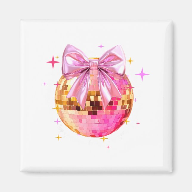 Happy Valentine's Day Funny Coquette Disco Ball Gi Magnet (Front)