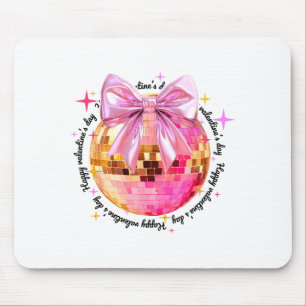 Happy Valentine's Day Funny Coquette Disco Ball Gi Mouse Mat