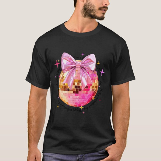 Happy Valentine's Day Funny Coquette Disco Ball Gi T-Shirt (Front)