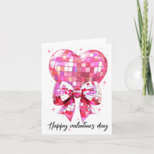 Happy Valentine's Day Funny Coquette Disco Ball He Card