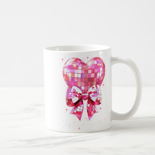 Happy Valentine's Day Funny Coquette Disco Ball He Coffee Mug (Right)