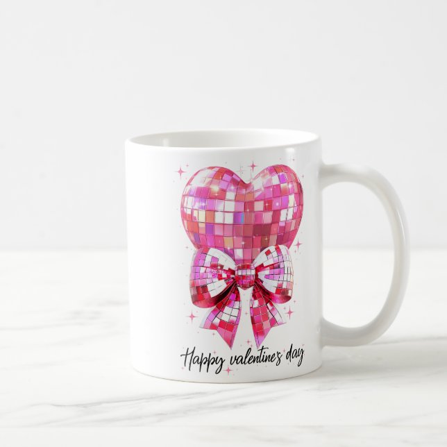 Happy Valentine's Day Funny Coquette Disco Ball He Coffee Mug (Right)