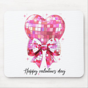 Happy Valentine's Day Funny Coquette Disco Ball He Mouse Mat