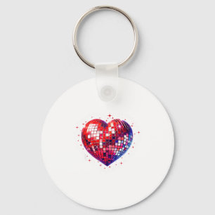 Happy Valentine's Day Funny Coquette Red Disco Bal Key Ring