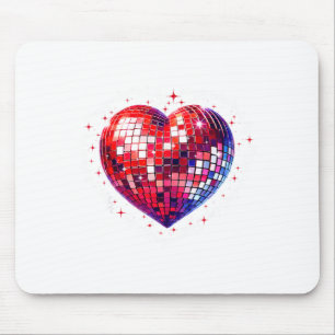 Happy Valentine's Day Funny Coquette Red Disco Bal Mouse Mat