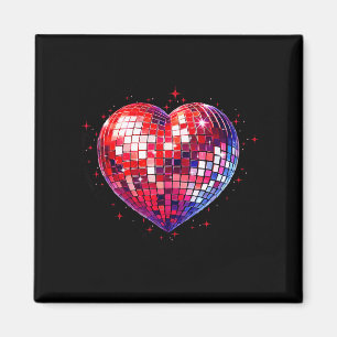 Happy Valentines Day Funny Coquette Red Disco Ball Magnet