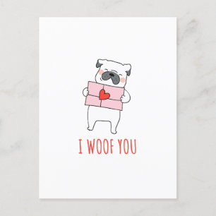 Happy Valentine's Day -Funny Dog Valentine Quotes Holiday Postcard