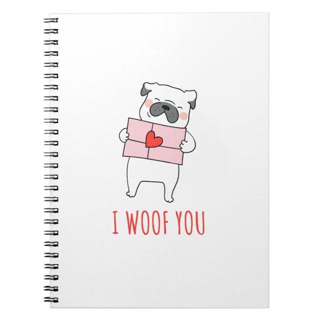Happy Valentine's Day -Funny Dog Valentine Quotes  Notebook (Front)