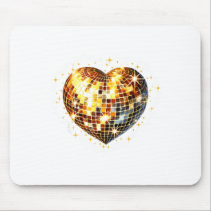 Happy Valentine's Day Funny Gold Coquette Disco Ba Mouse Mat