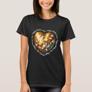 Happy Valentine's Day Funny Gold Coquette Disco Ba T-Shirt
