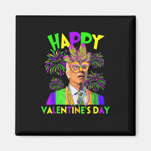 Happy Valentine's Day Funny Joe Biden Mardi Gras S Magnet