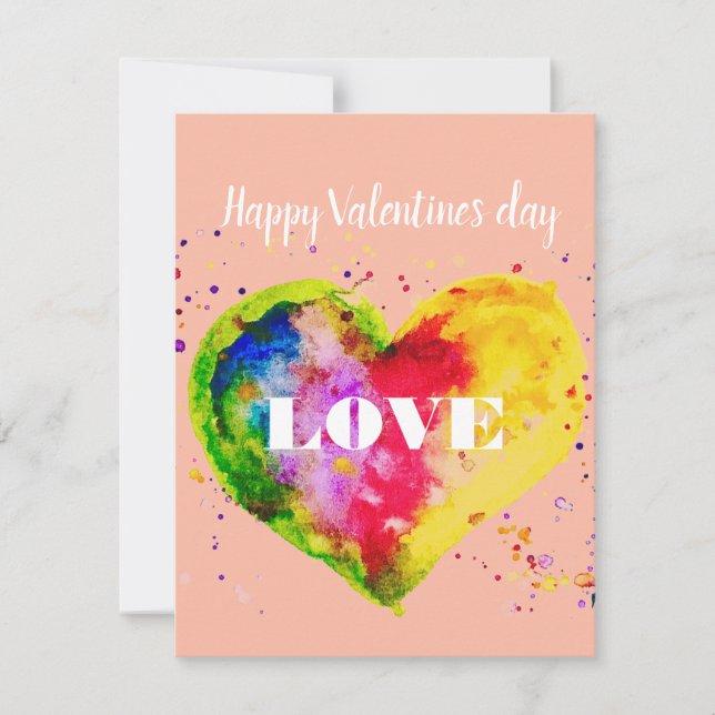 Happy Valentines Day Gay Couple LGBT Holiday Card (Front)