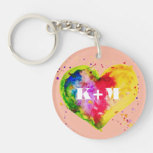 Happy Valentines Day Gay Couple LGBT Key Ring