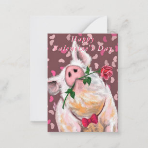 Happy Valentine's Day - Gentleman Pig - Fun Card
