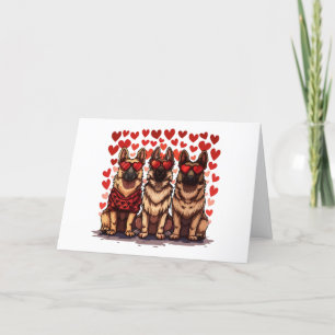 Happy Valentines Day German Shepherd Dogs Holiday Card