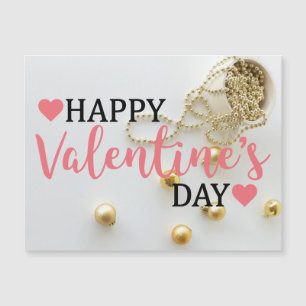 Happy Valentine's day gift postcard   golden 2024
