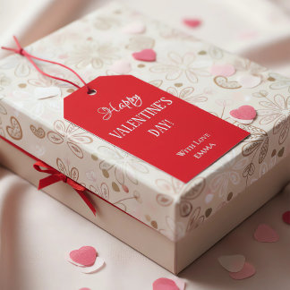 Happy Valentine's Day Gift Tag with Elegant Design