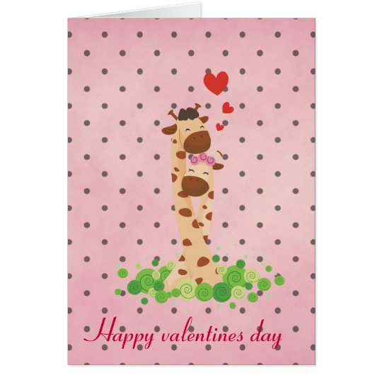 Happy valentines day giraffe card