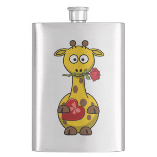 "HAPPY VALENTINE'S DAY" GIRAFFE HIP FLASK