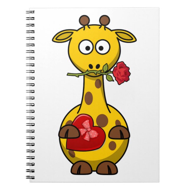 "HAPPY VALENTINE'S DAY" GIRAFFE NOTEBOOK (Front)