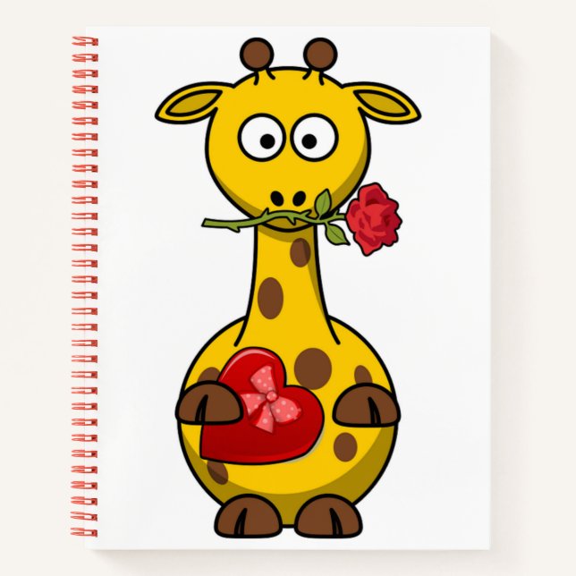 "HAPPY VALENTINE'S DAY" GIRAFFE NOTEBOOK (Front)