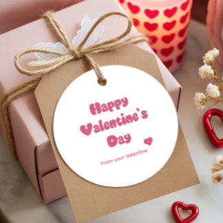 Happy Valentine's Day Glitter Favour Tags