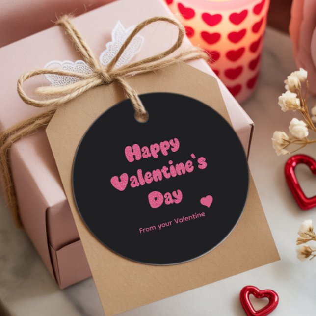Happy Valentine's Day Glitter Favour Tags (Creator Uploaded)