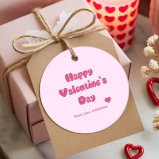 Happy Valentine's Day Glitter Favour Tags