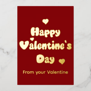 Happy Valentine's Day Glitter Foil Holiday Card