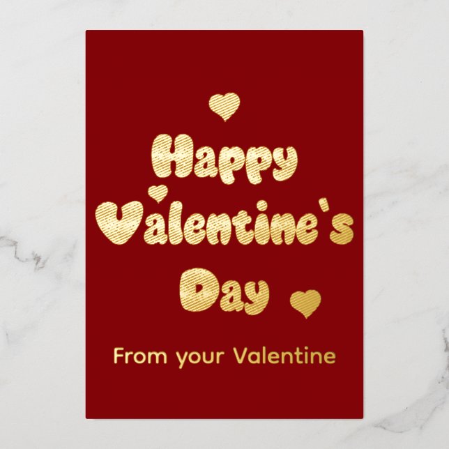 Happy Valentine's Day Glitter Foil Holiday Card (Front)