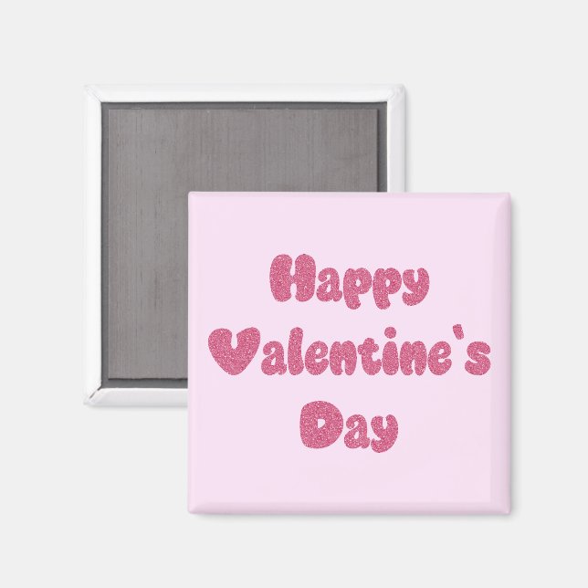 Happy Valentine's Day Glitter Magnet (Front/Back)