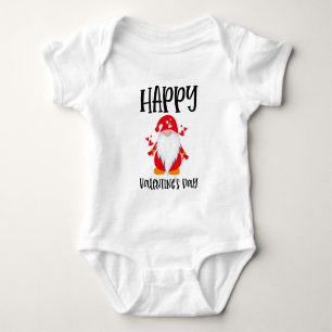 Happy Valentine's Day Gnome Baby Bodysuit