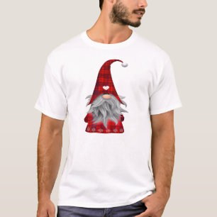 Happy Valentine's Day Gnome Plaid Cute Heart Gift T-Shirt