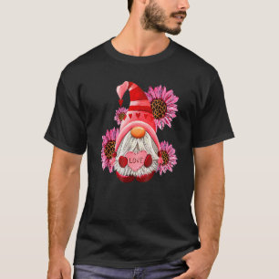 Happy Valentine's Day Gnome with Leopard Sunflower T-Shirt