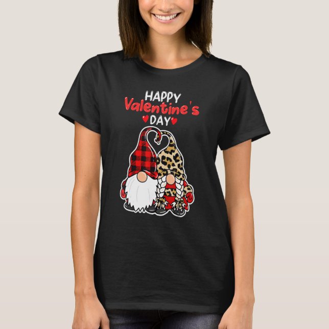 Happy Valentines Day Gnomes Couple Valentines Day  T-Shirt (Front)