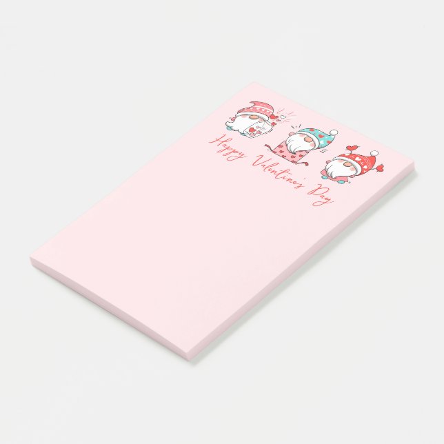 Happy Valentines Day Gnomes Post-it Notes (Angled)