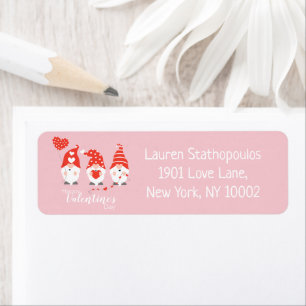 Happy Valentines Day Gnomes Red Pink