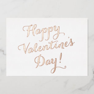 Happy Valentine's Day gold script calligraphy Foil Holiday Card