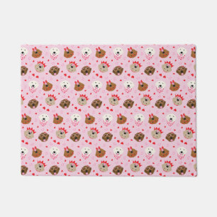 Happy Valentines Day Golden Retriever Dogs Doormat