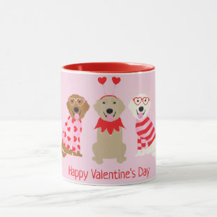 Happy Valentines Day Golden Retriever Dogs Mug
