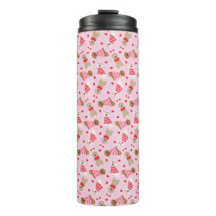 Happy Valentines Day Golden Retriever Dogs Thermal Tumbler