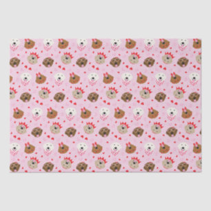 Happy Valentines Day Golden Retriever Dogs Tissue Paper