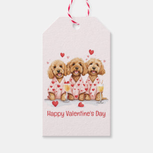 Happy Valentines Day Goldendoodle Dogs Gift Tags