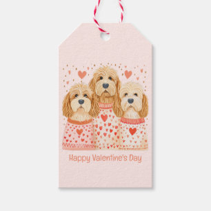 Happy Valentines Day Goldendoodle Dogs Gift Tags